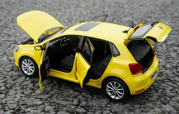 1/18 Masto VW Volkswagen NAUJAS POLO 2016 Geltona DieCast Automobilio Modelį Žaislų Kolekcija