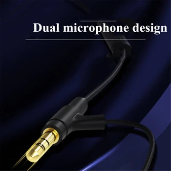 1.2 M Bumas Mikrofono Kabelis, 3.5 mm Ausinių Su Kondensatoriaus Mic Telefonu PC Boompro Žaidimų Ausinės V-MODA