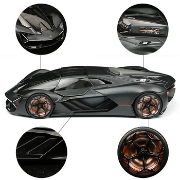 1:24 Lamborghini Terzo Millennio Black Lieti Automobilio Modelis, Modeliavimas, Automobilių Apdailos Surinkimo Dovana Žaislas Liejimo Modelis