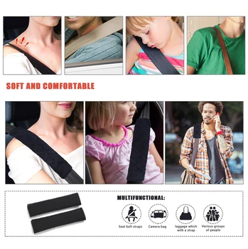 1 pora Nešiojamų Sutirštės Minkštas Kvėpuojantis Auto Automobilio Saugos Diržus Padengti Peties Dirželis
