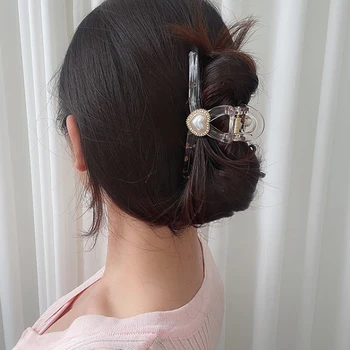 1 Vnt Korėjos Madinga Plaukų Letena Įrašą Elegantiškas Paprasta Temperamentas Pearl Dekoro Skrybėlės Moterims, Mada, Plaukų Aksesuarai