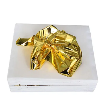 100 Lapų 8*8,5 cm Aukso Lapų Imitacija Folija Paauksuotas Popieriaus, Folijos Blizga Gryno Aukso Lapų Funiture Amatų Gilding Apdaila