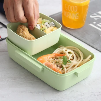 1000ml Sveikas Medžiagos Priešpiečių Dėžutė nepralaidi vandeniui Pasiskirstymo Bento Dėžutės Mikrobangų Maisto Saugojimo Konteineris Lunchbox BPA Free