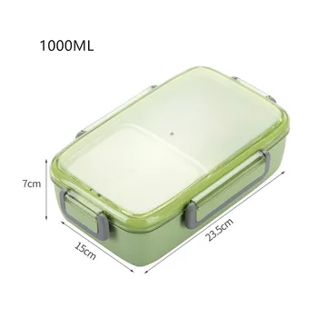 1000ml Sveikas Medžiagos Priešpiečių Dėžutė nepralaidi vandeniui Pasiskirstymo Bento Dėžutės Mikrobangų Maisto Saugojimo Konteineris Lunchbox BPA Free