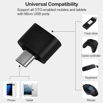 100vnt USB C Tipo OTG Adapteris, skirtas 