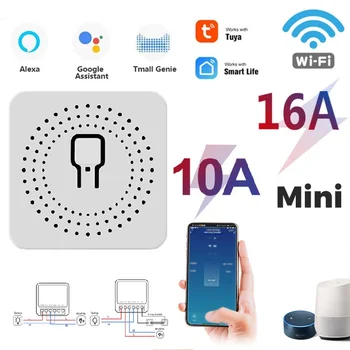 10A/16 / Tuya Smart Gyvenimo Wifi Jungiklis Atjungimo Relės Modulis Automatikos Smart Home App Valdymas Darbas Su Alexa 