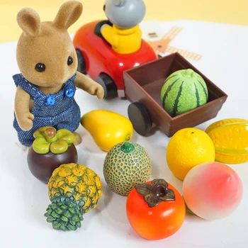 10PC Lėlės Namas Miniatiūriniai Priedai Modeliavimas Virtuvės Žaislai, 1：12 Miško Šeimos Gyvūnų Vaisių Puošybos Rinkinys Apsimesti Žaisti Žaislas