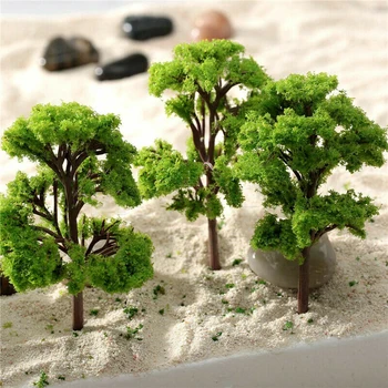 10vnt 4CM Modelis Medžių Geležinkelio Diorama Mini Dekoracijos Plastiko Masto Scena Vaikams modelių Kūrimo Įrankis Rinkiniai Sodo Puošmena