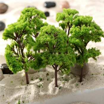 10vnt 4CM Modelis Medžių Geležinkelio Diorama Mini Dekoracijos Plastiko Masto Scena Vaikams modelių Kūrimo Įrankis Rinkiniai Sodo Puošmena