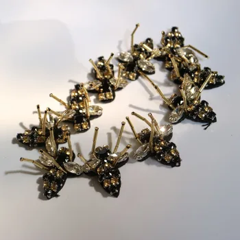 10vnt/daug vabzdžių, bičių kalnų krištolas zawalcowany lopai Drabužiai Siūti China Aplikacijos anime dekoratyvinis parches drabužių kuprinė