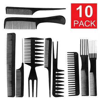 10vnt juodų Plaukų Salonas Plaukų Šukos Tiktų Grožio Priemones, Plastikiniai Hairbrush Bendrasis Kirpykla, Patvarus Plaukų Šukos
