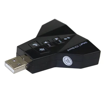 10VNT Microphone MIC Ausinės 7.1 Ch 3D Konverteris Dviguba Garso Korta Virtualaus USB 2.0 Audio Adapter Dual