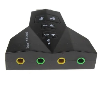 10VNT Microphone MIC Ausinės 7.1 Ch 3D Konverteris Dviguba Garso Korta Virtualaus USB 2.0 Audio Adapter Dual