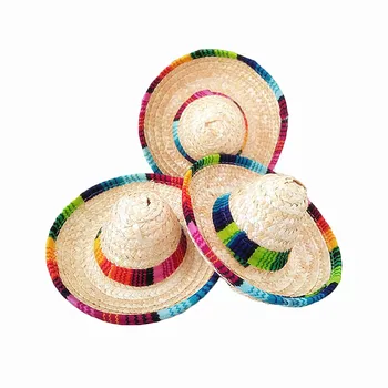 10vnt Natūralių Šiaudų Mexican Hat Mini Sombrero Baby Shower Gimtadienio Dekoracija Stalo Šalies Prekių
