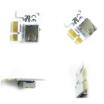 10VNT PCI Express Riser Card PCI 1X PCI-E X1 Stove 90 Laipsnių Konvertuoti Kortelė USB 3.0 006 006C 007S 008S 009S BTC Kasyba
