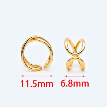 10vnt Reguliuojamas Aukso Clip-on Ear Viela, Auksą, padengtą Žalvario Earwire Auskarai Įrašai (GB-1452)