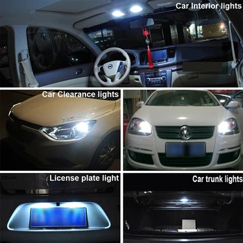 10x T10 W5W Automobilio LED Lemputė Posūkio Signalo Lemputė Auto Interjero Dome Skaitymo Šviesa Licencijos Plokštės Pleišto Pusėje Super Ryškiai Balta 12V 6SMD