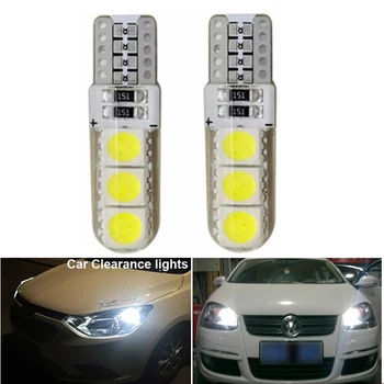 10x T10 W5W Automobilio LED Lemputė Posūkio Signalo Lemputė Auto Interjero Dome Skaitymo Šviesa Licencijos Plokštės Pleišto Pusėje Super Ryškiai Balta 12V 6SMD