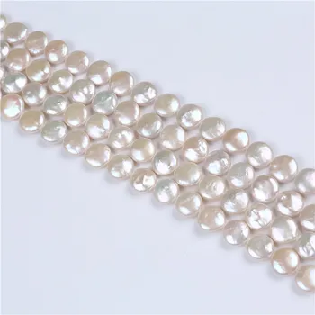 12-13mm AAA klasės natūralus nekilnojamojo peal gėlo vandens monetos formos perlas kryptis