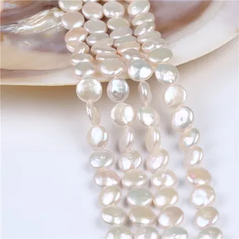 12-13mm AAA klasės natūralus nekilnojamojo peal gėlo vandens monetos formos perlas kryptis