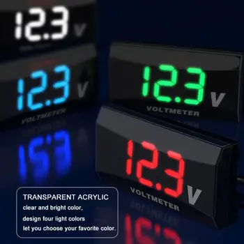 12-150 V Motociklo LED Ekranas Digital Voltmeter Įtampos Atramos Indikatorius Skydelyje Metro Paspirtukas Automobilis