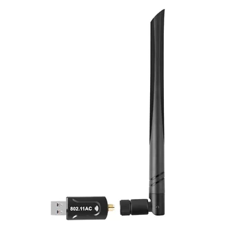1200M dviejų dažnių Belaidžio Tinklo Kortelė 2.4 GHz 5.8 GHz WiFi Imtuvas, Adapteris su USB 3.0 Sąsaja Išorinės Antenos