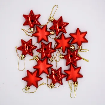 12PCS Spalvotų Žvaigždučių Medžių Viršūnėmis Rotango Plastiko Pakabukas Kalėdinė Dekoracija Naujųjų Metų Kabo Ornamentu Namuose Šalis