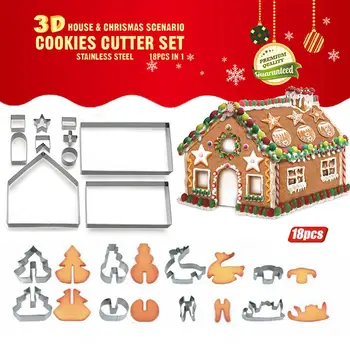 18PCS Kalėdų Nerūdijančio Plieno Liejimo Nustatyti Sausainių Cookie Cutter 