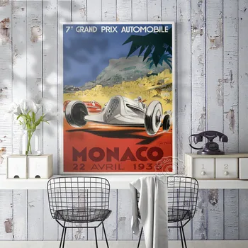1965 M. Monako Grand Prix Lenktynių Plakatas, Geo Kumpis Formulės Prancūzijos Illustrat, Automobilių Ventiliatoriai Surinkti Paveikslėlį, Derliaus Meno Spaudiniai, Dovanų Idėjos