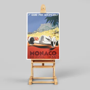 1965 M. Monako Grand Prix Lenktynių Plakatas, Geo Kumpis Formulės Prancūzijos Illustrat, Automobilių Ventiliatoriai Surinkti Paveikslėlį, Derliaus Meno Spaudiniai, Dovanų Idėjos