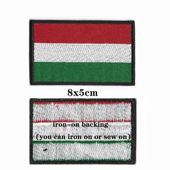 1PC vengrijos vėliavos Vengrija Raištį Išsiuvinėti Pleistras Hook & Loop arba geležies Siuvinėjimo 