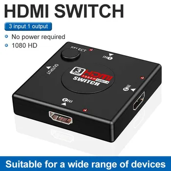 1PCS 3 įvesties ir 1 Išvesties Mini 3 Port HDMI Switch Switcher Splitter Lauke Selektorių HDTV 1080P Vedio HDMI KVM Switcher KARŠTO NAUJAS