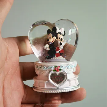 1PCS 6CM Disney box Mickey Minnie porą vakarų vestuvių krištolo rutulį ornamentu modelis vestuvių dovana draugei, dovana,