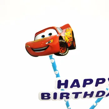 1pcs/maišas Automobiliai temą tortas topper šalies gimtadienio Cupcake Pyragas Topper Popieriaus Miela Dovana Pyragas Apdaila