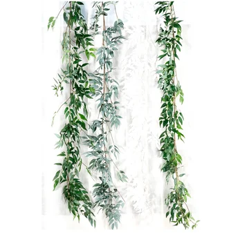 1PCS Subtilus Modeliavimas Gluosnio Žalia Lapinių Augalų, Pintais Namų Vestuvių scenografija Augalų Rotango Lapų
