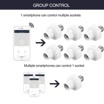 1PCS Tuya E27 WiFi Smart Žibinto Lemputės Laikiklį Bazės Šviesos Jungiklio, Smart Gyvenimas/Tuya Belaidžio Valdymo Balsu Su Alexa 
