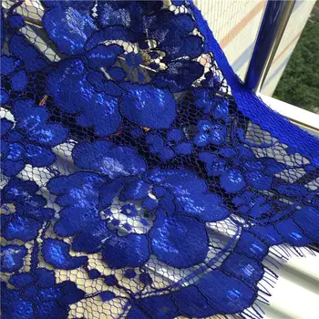 1piece/daug ažūrinės figūrinių siuvinėti bold laido blakstienų nėrinių suknelė audinio elegantiška mėlynos spalvos Nėrinių Apdaila Tissu Ruban Naujausias Dentelle Veltinio