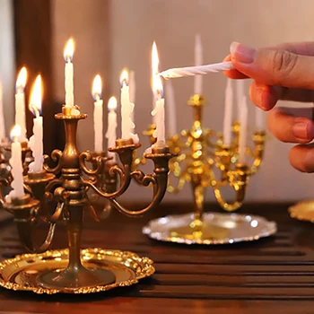 1Set Žvakės Ir Žvakidė Gimtadienio Torto Žvakių Laikikliai Rėžtuvės Dekoro Žvakės Ir Žvakidė Laikiklis