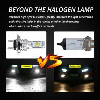 1X Automobilis LED SPT Mini H7 H4 H8 H11 H1 H3 9005 HB3 9006 HB4 120W Chip didelio ryškios Šviesos Žibintai Automatinis priekinių Žibintų Lemputes Rūko 8000K DC 12V