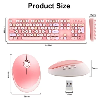 2.4 G USB Wireless Keyboard Mouse Combo Silent PC Žaidimų Klaviatūros ir Pelės Rinkinys, Skirtas Macbook Lenovo, Dell Nešiojamas PC Gamer Kompiuteris