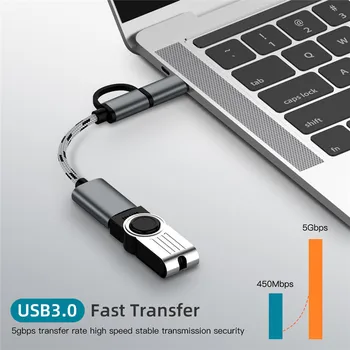 2 In 1 Modelis-C Micro USB Į USB 3.0 Sąsaja OTG Adapterio Kabelį Telefoną Tipas-C Micro USB Į USB 3.0 Sąsajos Keitiklis