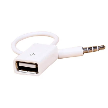 2 Stilių, 5mm AUX Audio Plug Male į USB 2.0 Moterų OTG Adapteris Keitiklis Kabelis, skirtas Groti Muziką, su U-Disko į Savo Automobilį