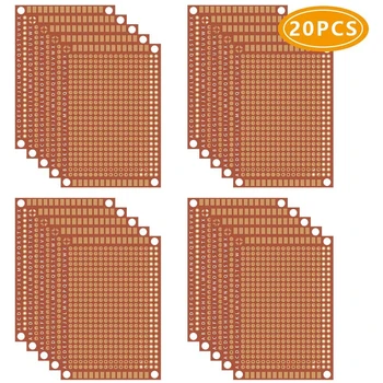 20 Vnt Vario Perfboard Popieriaus Composite PCB Plokščių 5 cm x 7 cm Universalus Breadboard vienpusis Spausdintinės plokštės