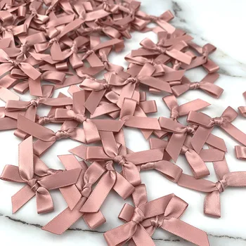 (200 vnt.), švieži pink ribbon lankai mažo dydžio, Poliesterio Satino juostelės Laivapriekio Gėlių 