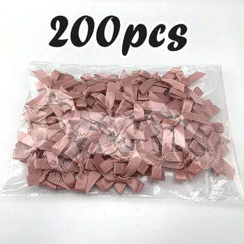 (200 vnt.), švieži pink ribbon lankai mažo dydžio, Poliesterio Satino juostelės Laivapriekio Gėlių 