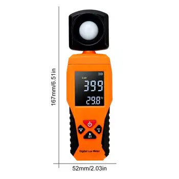 2019 Skaitmeninis Luxmeter Šviesos Matuoklis Lux Metrų Luminometer Fotometras Lux/FC Temperatūros Testeris Spektrometras, Spektrofotometras