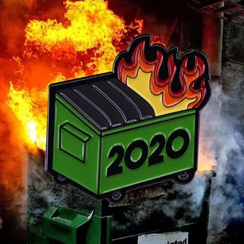 2020 2021 Dumpster Gaisro Ženklelis Deginti Šiukšlių Sagė Šiukšlių Gaisrų Keychain Juokinga Sarkastiškas Meme Pin Paketų Prižiūrėtojų Raktinę