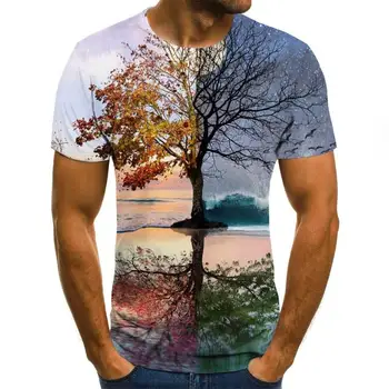 2020 Naujas Vyrų 3D marškinėliai Atsitiktinis Trumpas Rankovės O-Kaklo Mados Pobūdžio Atspausdinta marškinėliai Vyrams Tees