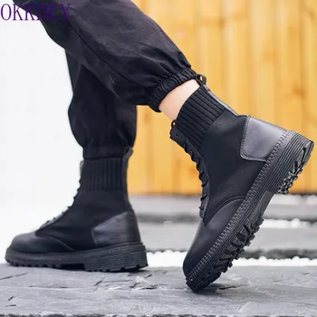 2020 Naują Martin batai vyriški Britų stiliaus Prabangus šiltas vyrai aukštos viršų odos batai, darbo apranga, batai, vyriški juodos spalvos trumpi batai