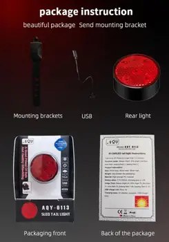 2021 Dviračių Galinis Žibintas USB Įkrovimo Saugos Įspėjimas Dviračių LED Lempos Vandeniui Naktį Jojimo, Dviračių užpakalinis žibintas